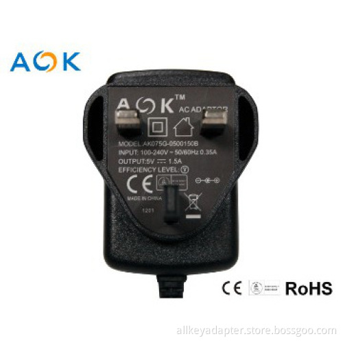 7.5W BS certified adapter compliance with RoHS